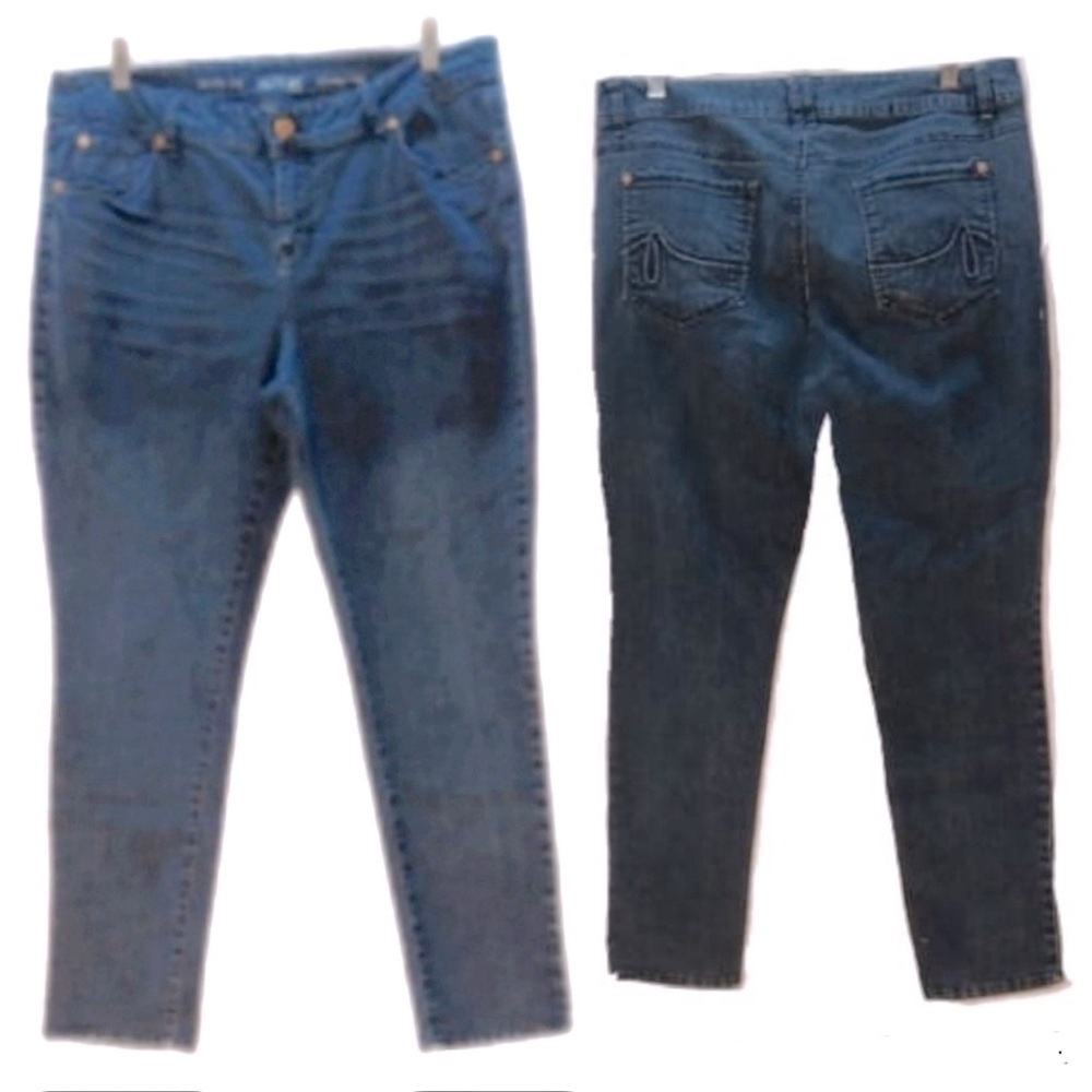APT 9 Skinny Jeans Mid Rise Dark Wash Womens 14 Regular